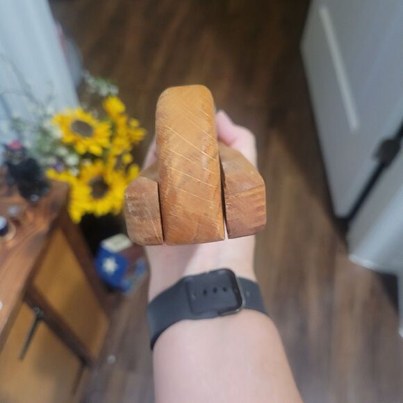 Vtg Wooden Oak Nut Quacker Nut Cracker Mallard Duck Tool Hand Embellished Canada - Picture 8 of 9